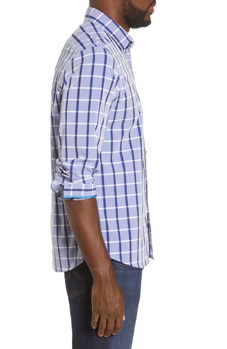 MOVE Performance Apparel Regular Fit Plaid Button-Up Performance Shirt, Alternate, color, 