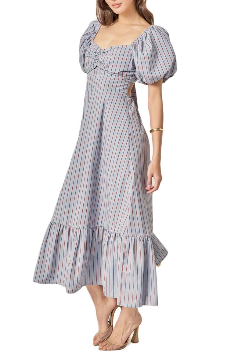 Stripe Back Tie Maxi Dress, Alternate, color, BLUE MULTI