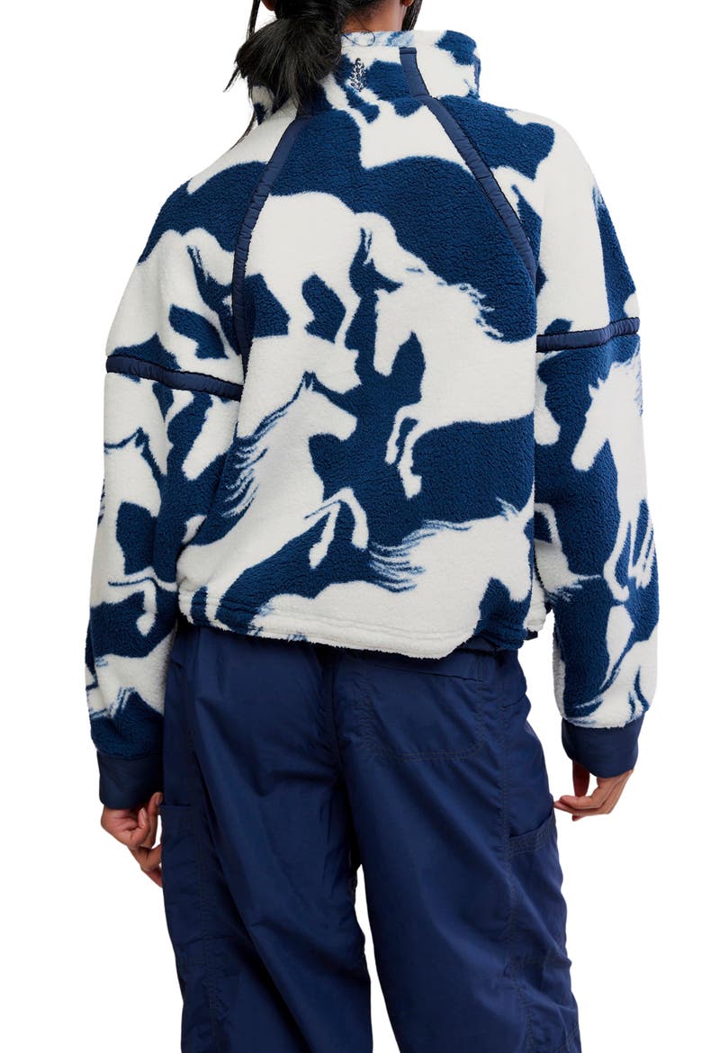FP Movement Mountain High Quarter Zip Top, Alternate, color, WILD HORSES NAVY COM