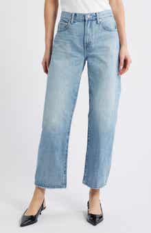 Lexi Distressed Studded Crop Barrel Jeans