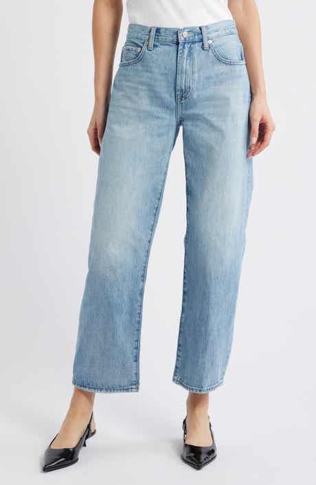 Lexi Distressed Studded Crop Barrel Jeans