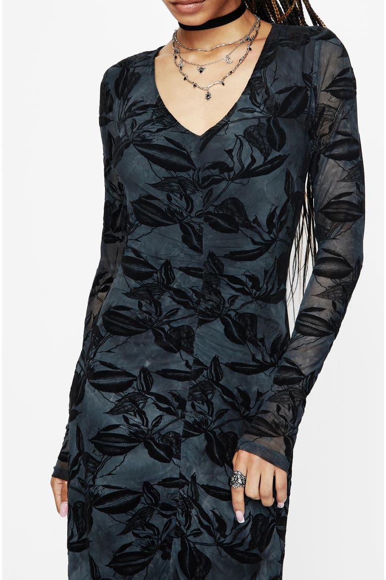 Bryn Floral Long Sleeve Maxi Dress, Alternate, color, Blue