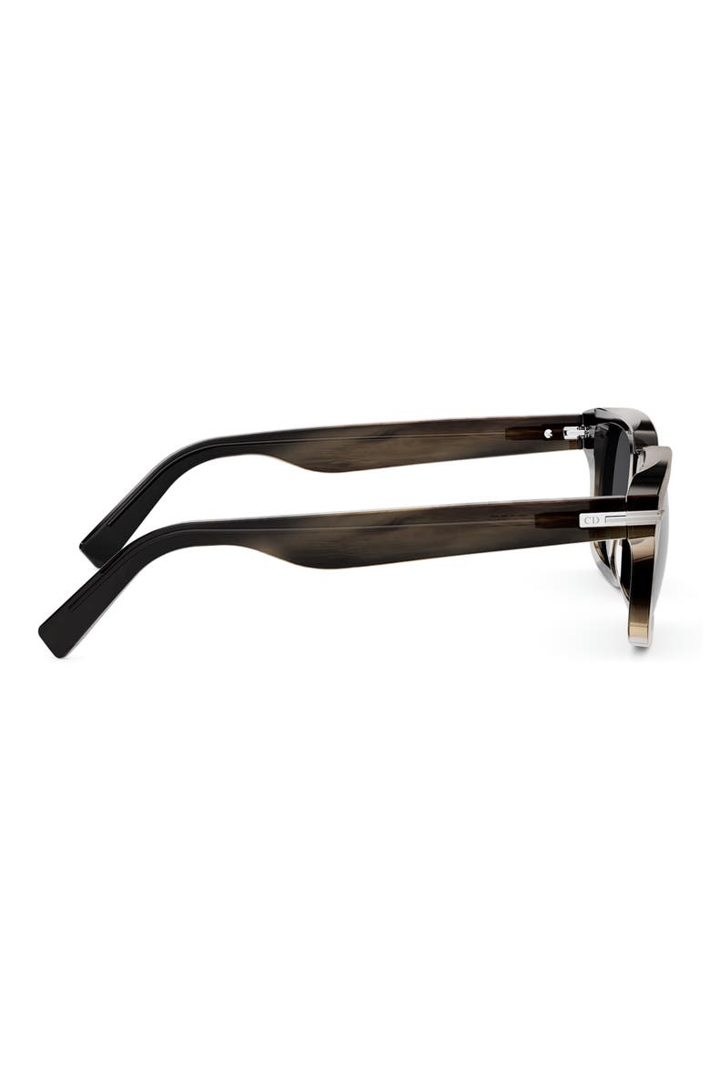 'DiorBlacksuit S16I 52mm Rectangular Sunglasses, Alternate, color, BROWN HORN / SMOKE