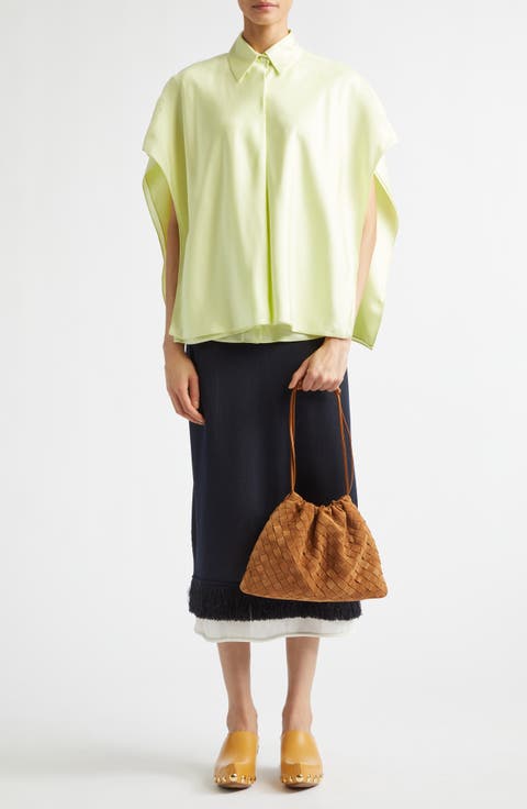 Fringe Double Layer Silk Sweater Skirt