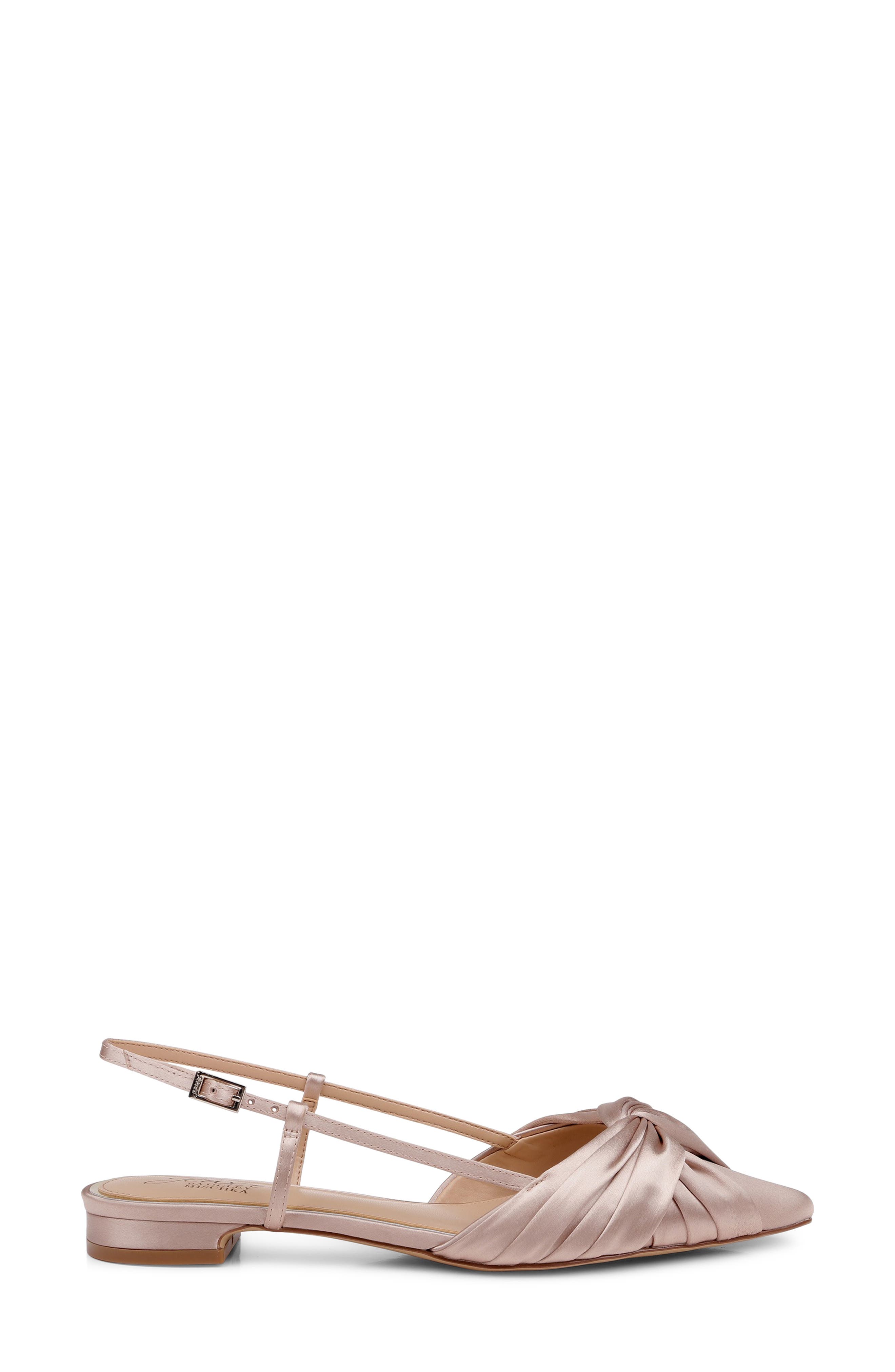 Zarah Pointed Toe Slingback Flat, Alternate, color, DARK NUDE SATIN