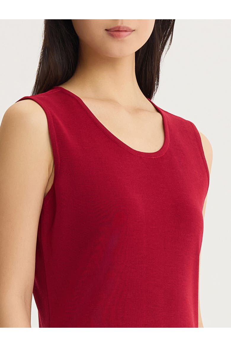 Sleeveless Sheath Knit Dress, Alternate, color, Scarlet Red