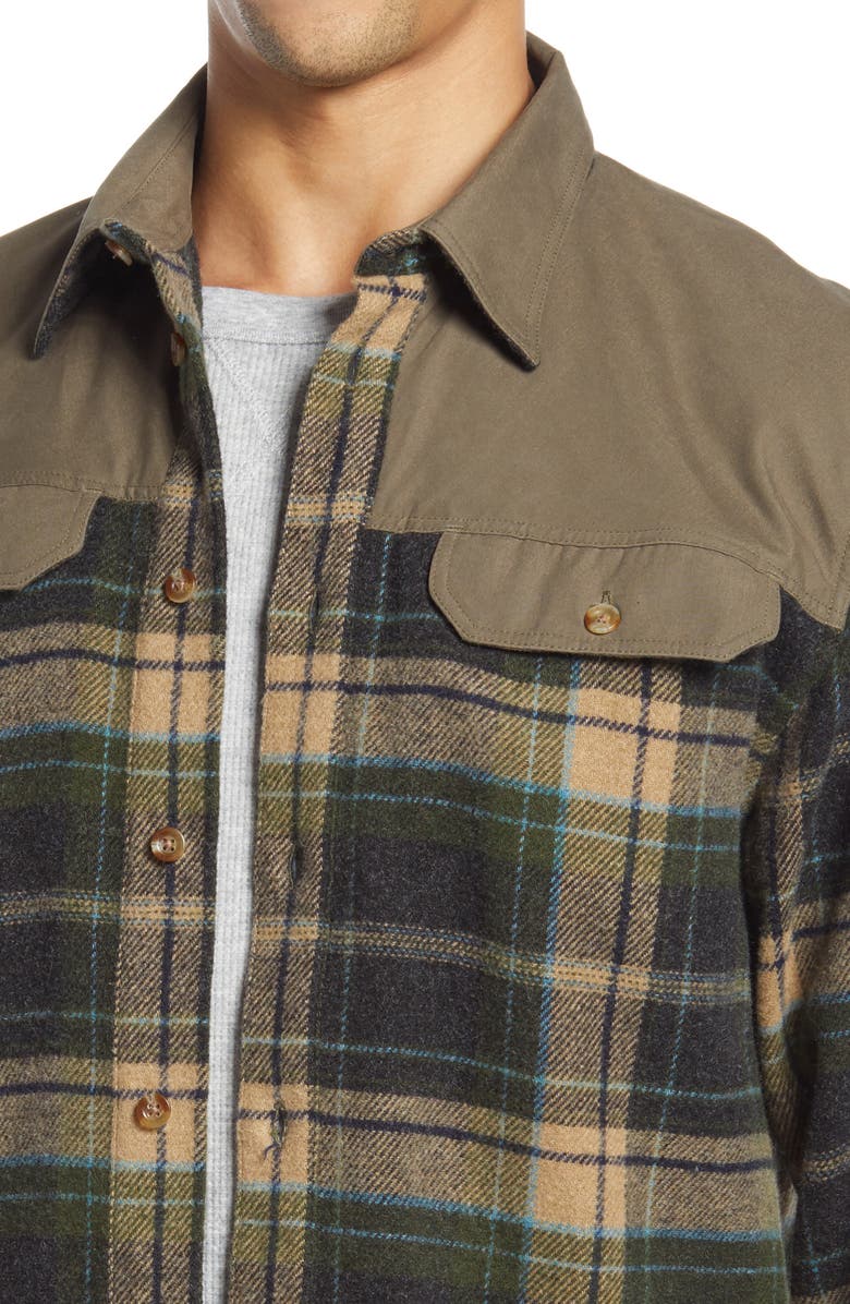 Fjällräven Granit Plaid Button-Up Flannel Shirt, Alternate, color,
