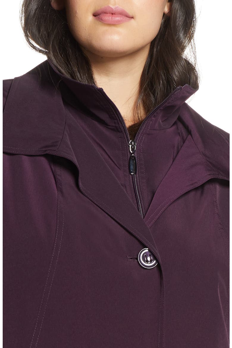 Hooded Raincoat with Liner, Alternate, color, BLACKBERRY