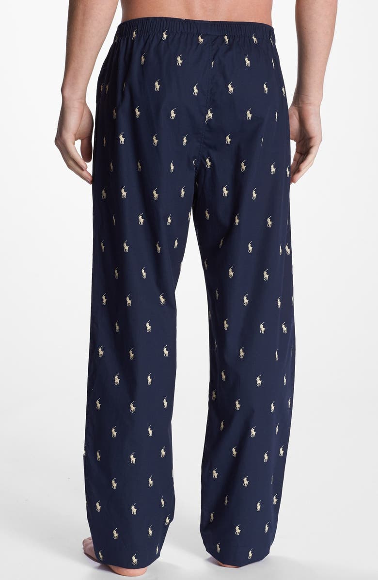 Polo Ralph Lauren Cotton Lounge Pants, Alternate, color, Navy/ White