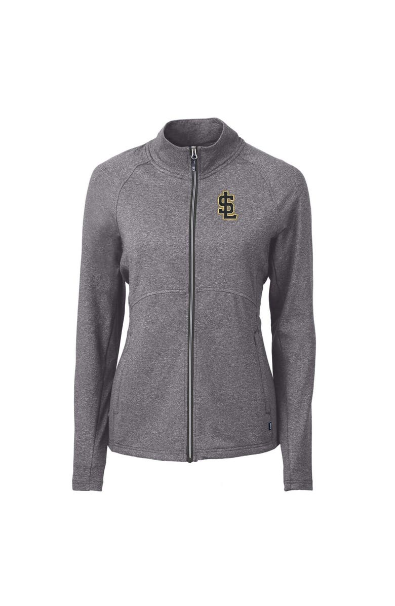 Cutter & Buck Women's Cutter & Buck Heather Black Salt Lake Bees Adapt Eco Knit Heather Recycled Full-Zip Jacket, Alternate, color, 