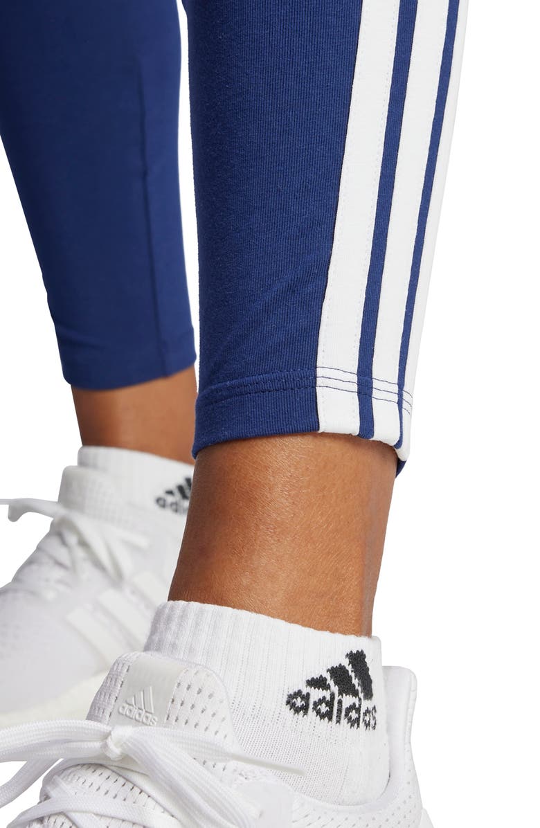 adidas 3-Stripe Leggings, Alternate, color, Dark Blue/ White