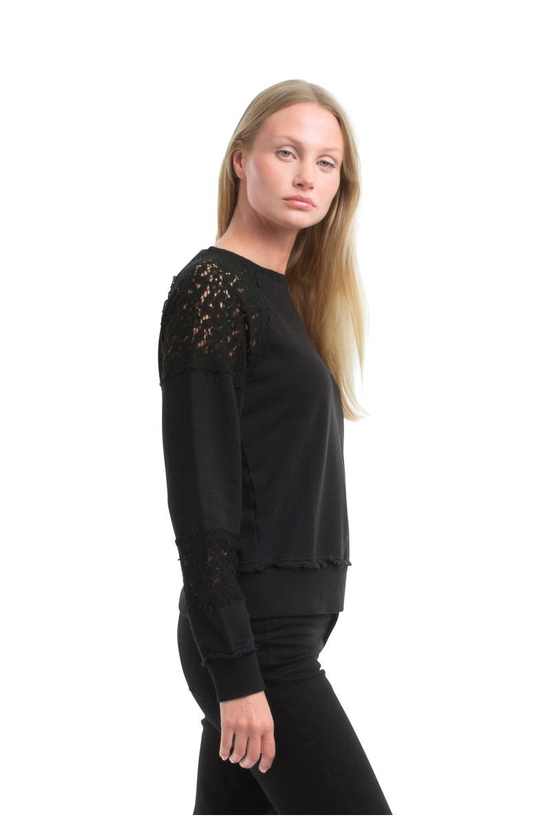 WILT Clothing Sweatshirt with Lace Details, Alternate, color, Black