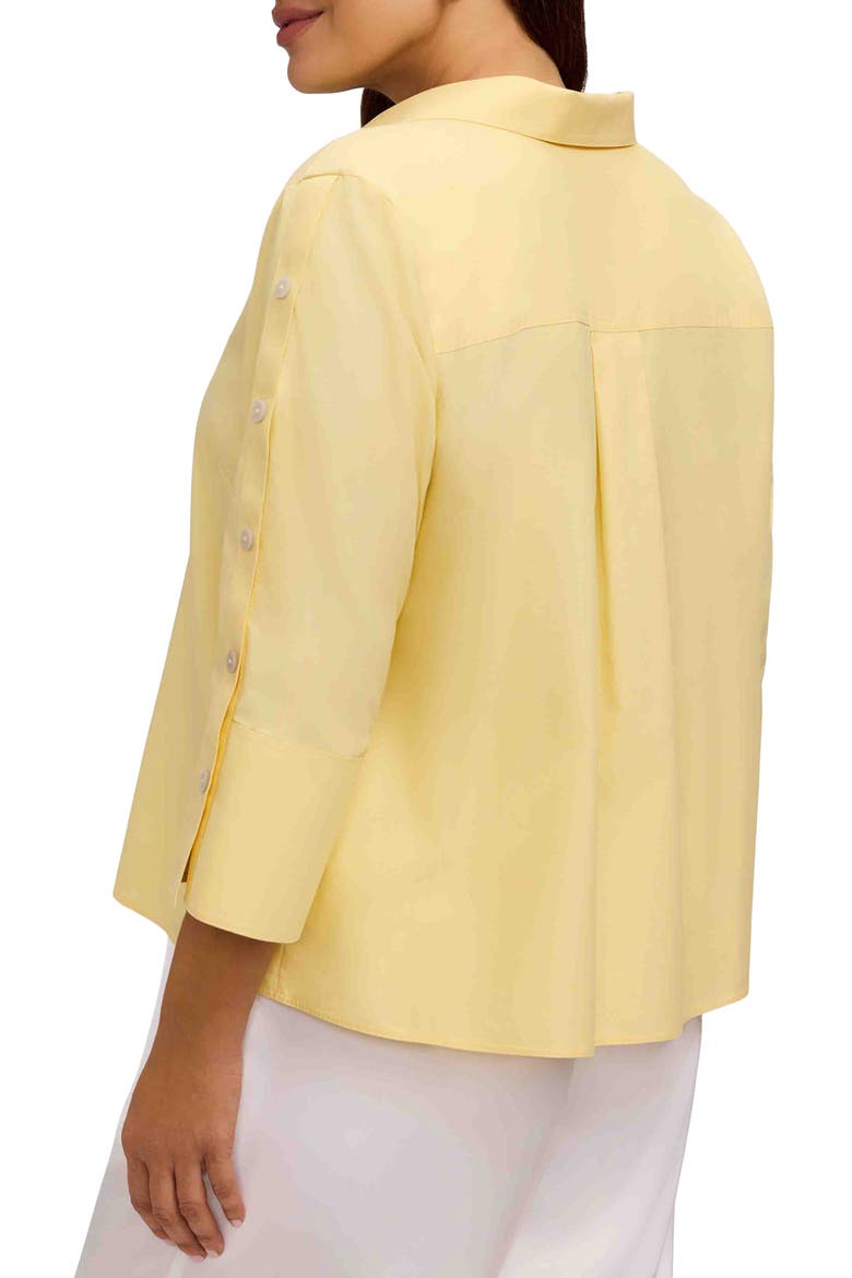 Lainey Button Accent Cotton Popover Top, Alternate, color, LEMON YELLOW