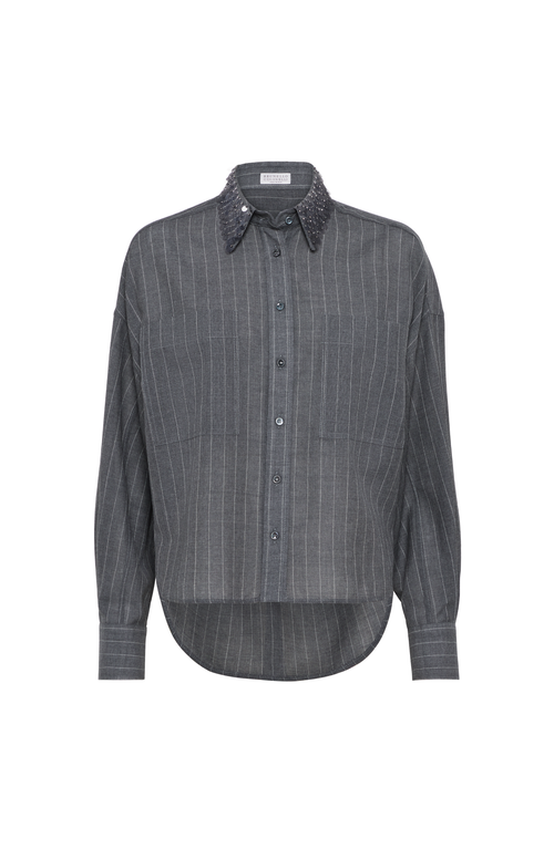Brunello Cucinelli Shirt With Swing Drops Collar