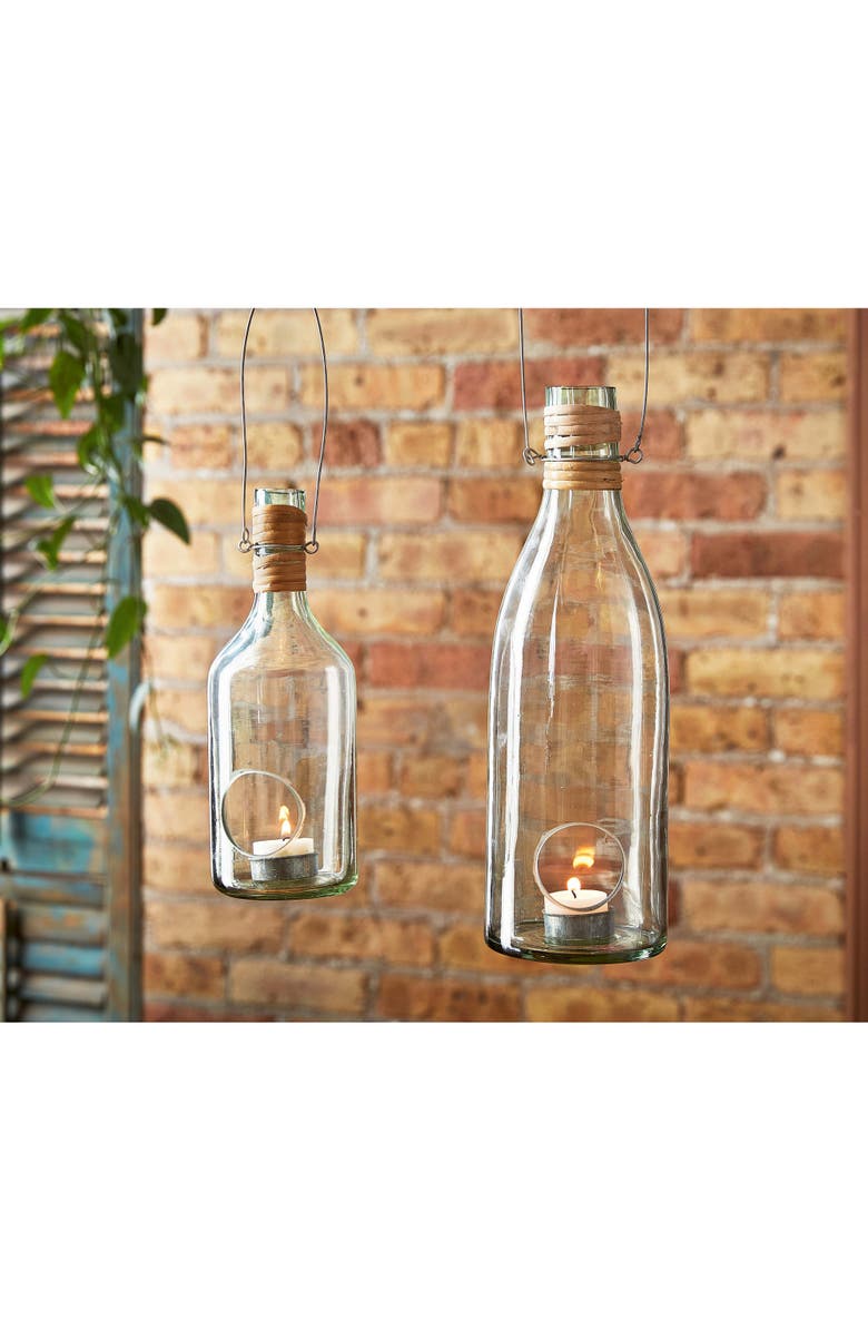 tag Large Recycled Blown Glass Lantern Candle Holder Clear, Alternate, color, Clear