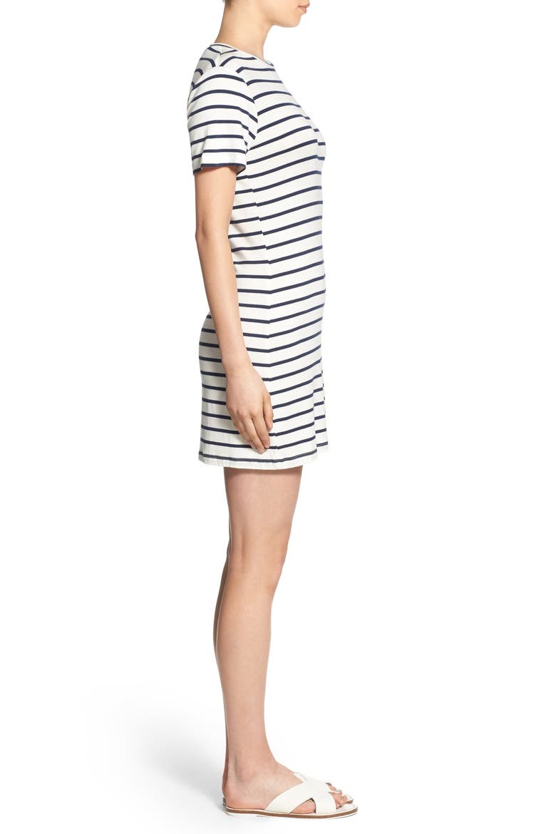 'Brigette' Stripe T-Shirt Dress, Alternate, color, MARINE STRIPE