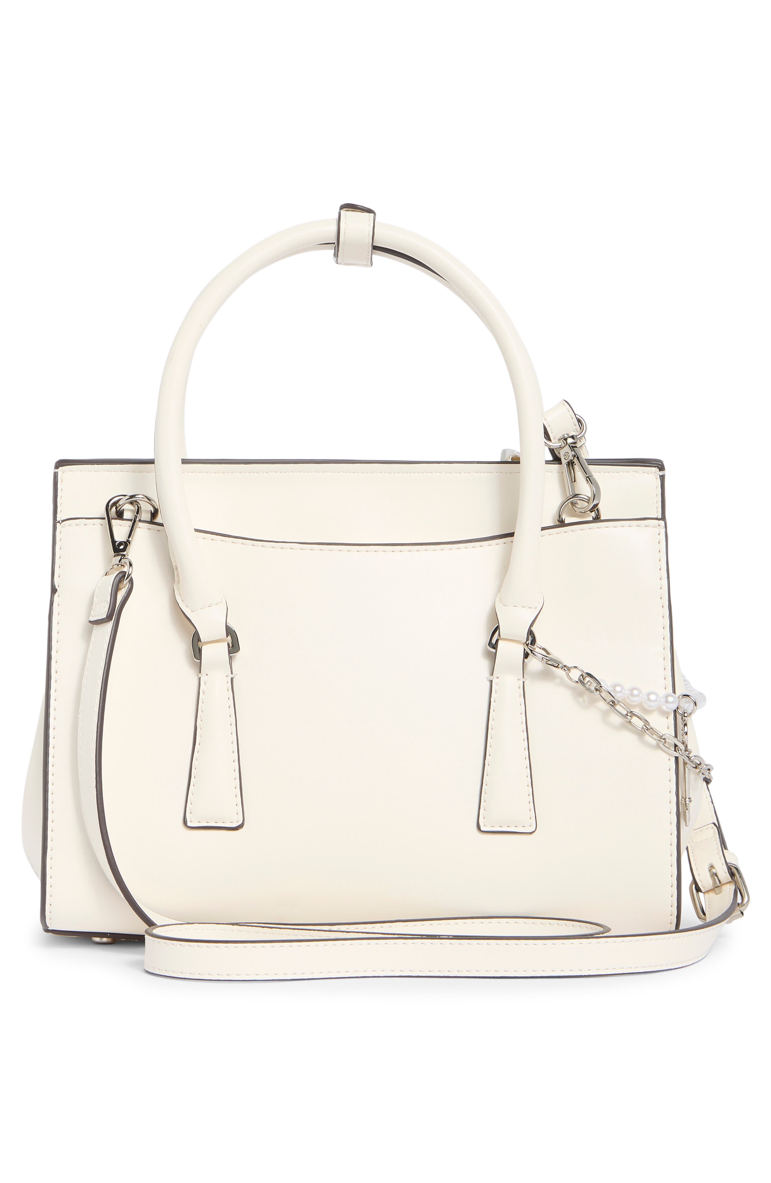 Steve Madden Bmimi Faux Leather Satchel, Alternate, color, Ivory
