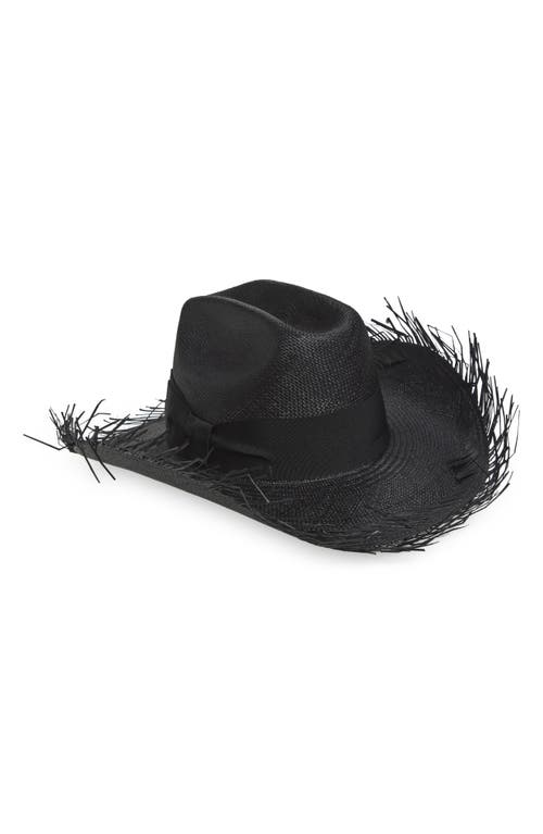 RENÉ MANTILLA, NEW YORK RENÉ MANTILLA, NEW YORK FRINGE TOQUILA PALM STRAW COWBOY HAT