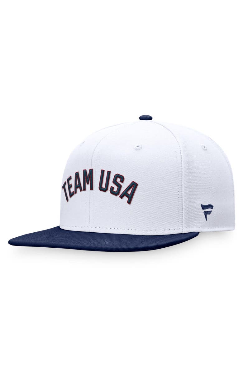 FANATICS Men's Fanatics Branded White/Navy Team USA Snapback Hat, Main, color, 