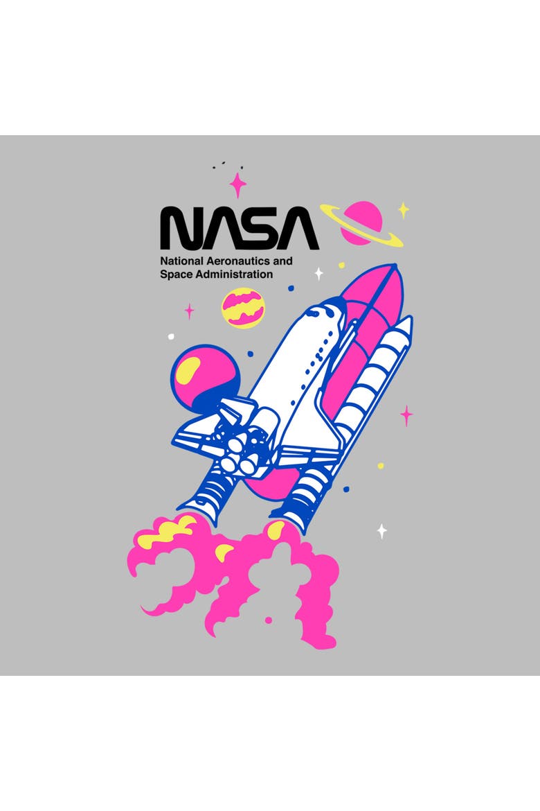 Men's NASA Colorful Rocket Logo  Graphic T-Shirt, Alternate, color, Ice Grey
