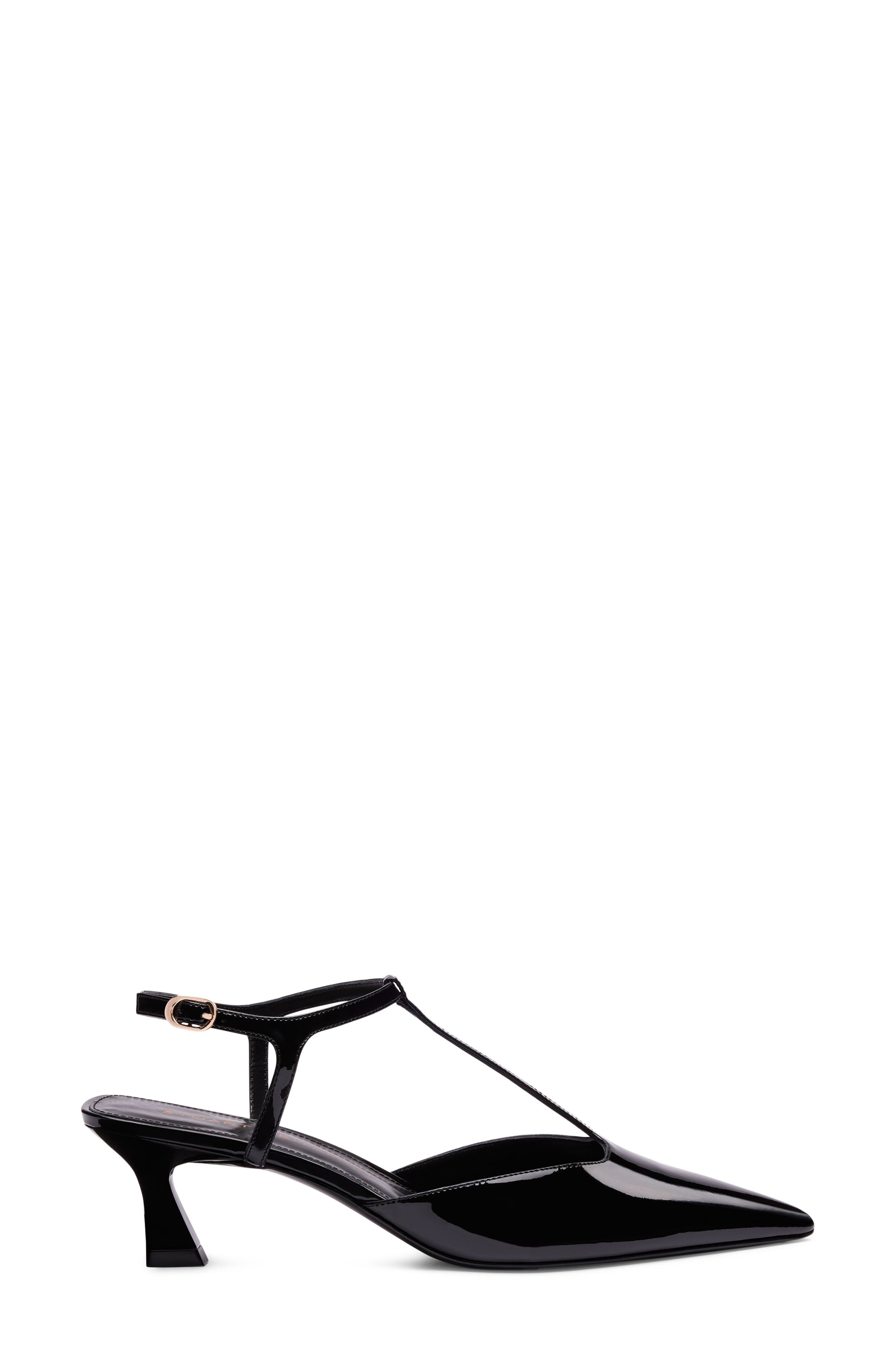 Vne Patent Leather T-Strap Pump, Alternate, color, BLACK