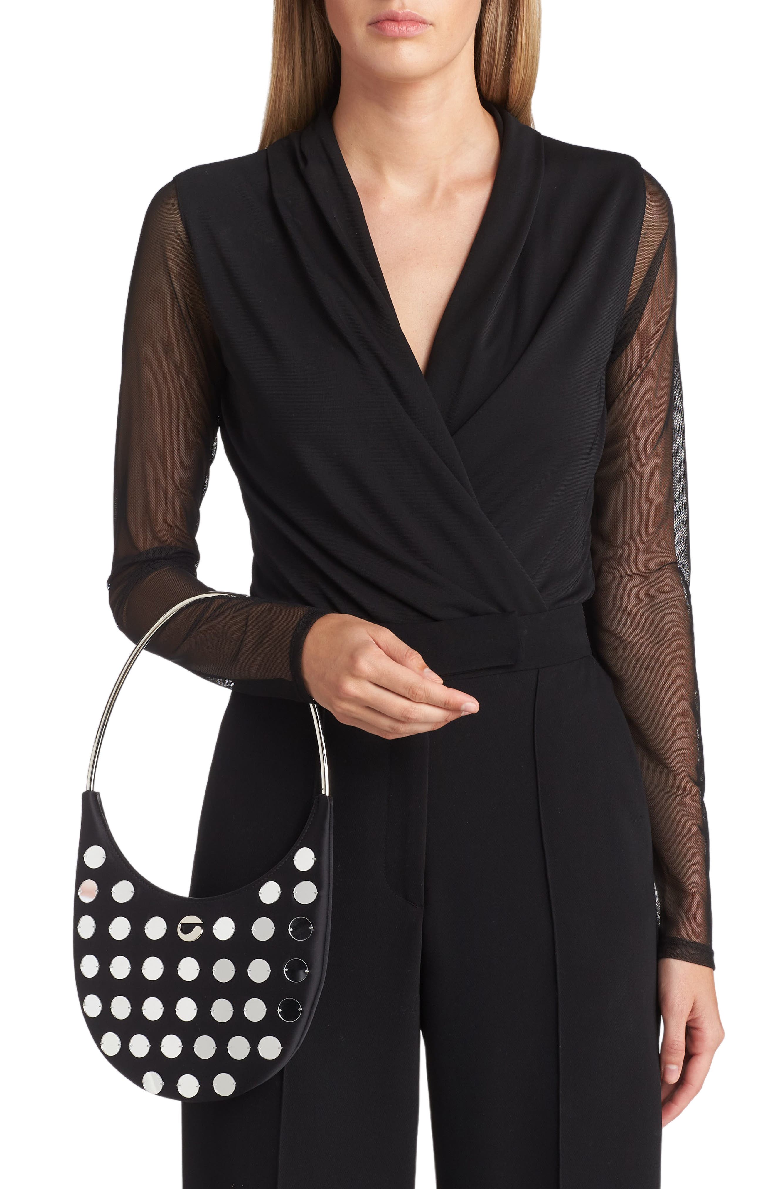 Coperni Ring Swipe Mirror Top Handle Bag, Alternate, color, 