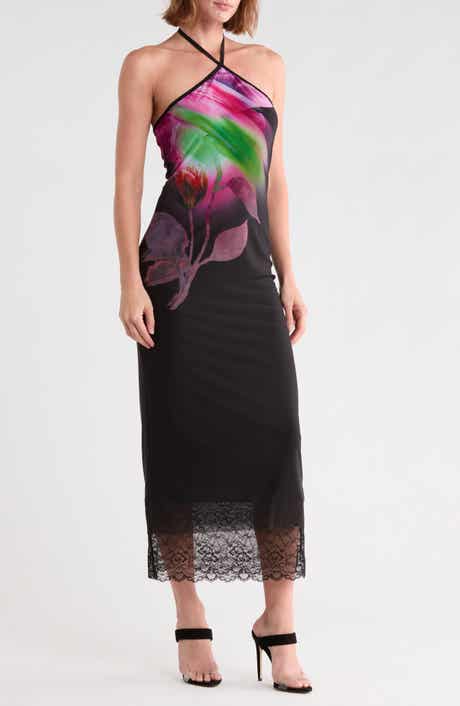 Brooklyn Halter Lace Hem Dress