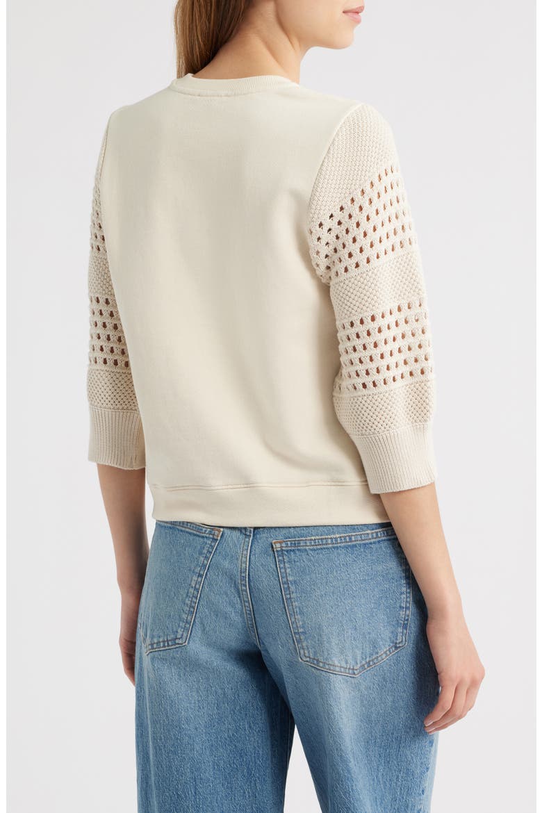 Kimberly Open Knit Cotton Sweater, Alternate, color, OAT
