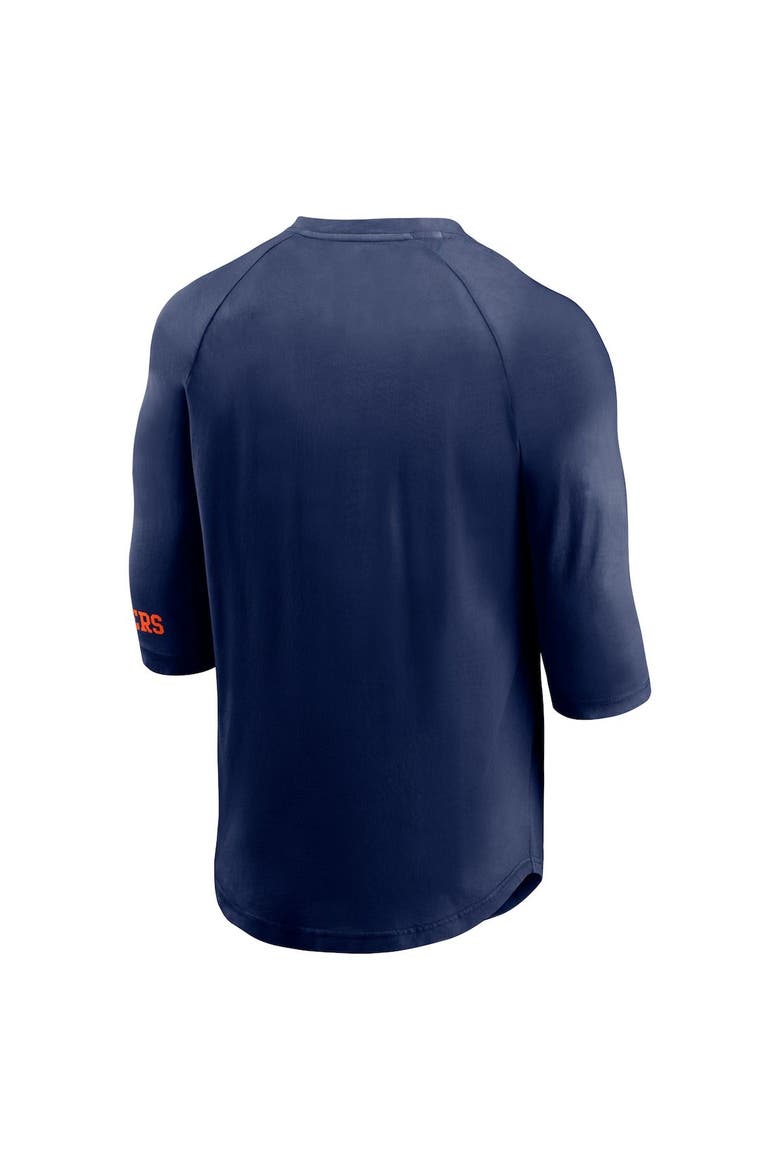 Men's Fanatics Branded Navy Detroit Tigers Sport Resort Weathered Henley Washed Raglan 3/4-Sleeve T-Shirt, Alternate, color, Navy