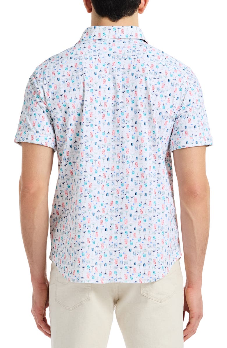 Robert Graham Mix & Match Knit Short Sleeve Button-Up Shirt, Alternate, color, White