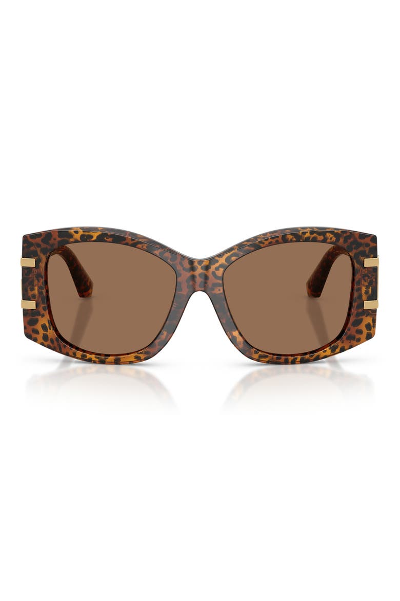 54mm Gradient Butterfly Sunglasses, Main, color, LEOPARD / DARK BROWN