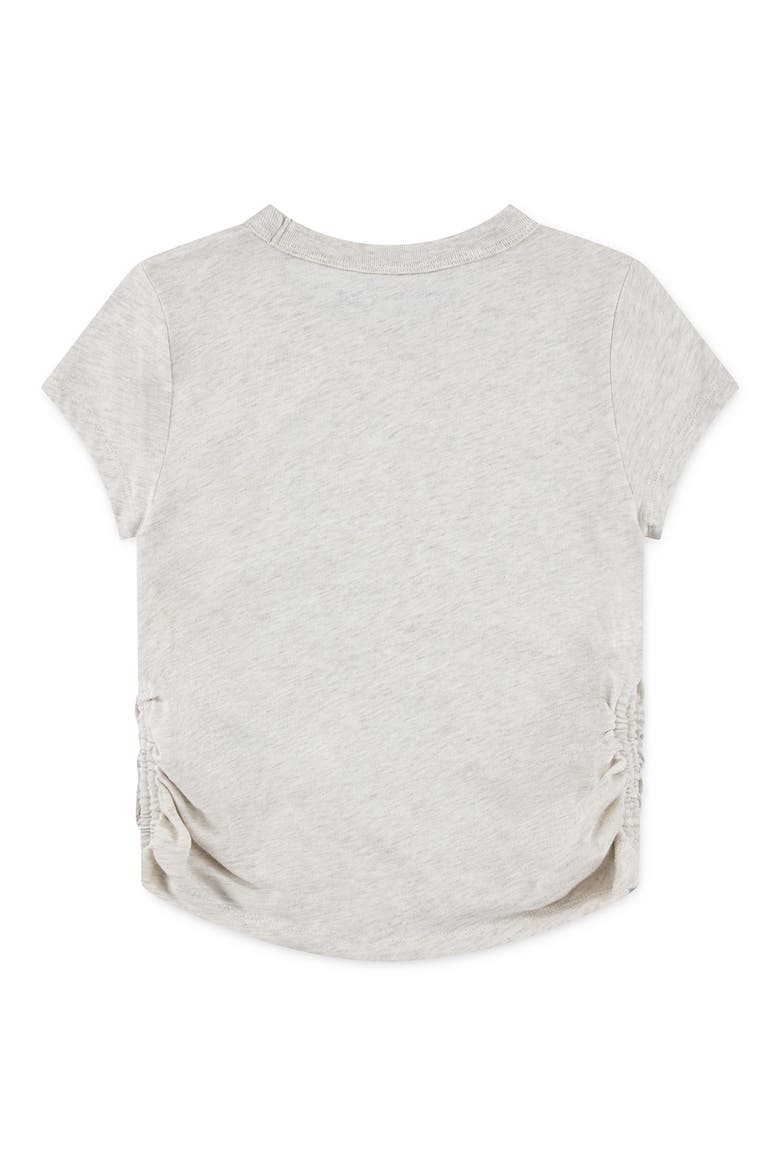 Kids' Ruched Cotton Blend Graphic T-Shirt, Alternate, color, OATMEAL HEATHER