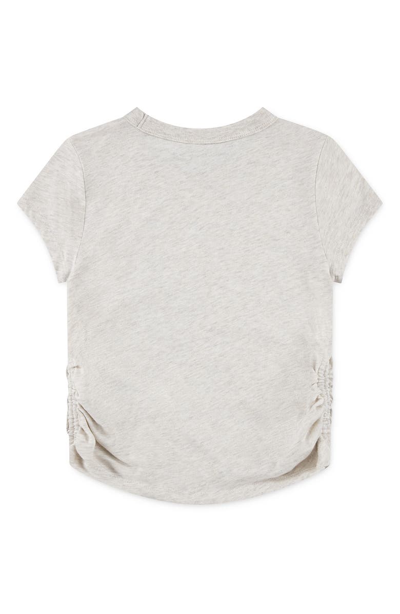 abercrombie kids Kids' Ruched Cotton Blend Graphic T-Shirt, Alternate, color, Oatmeal Heather