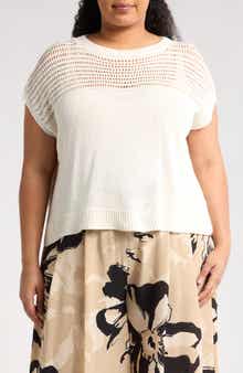 MAX STUDIO Open Weave Dolman Sweater