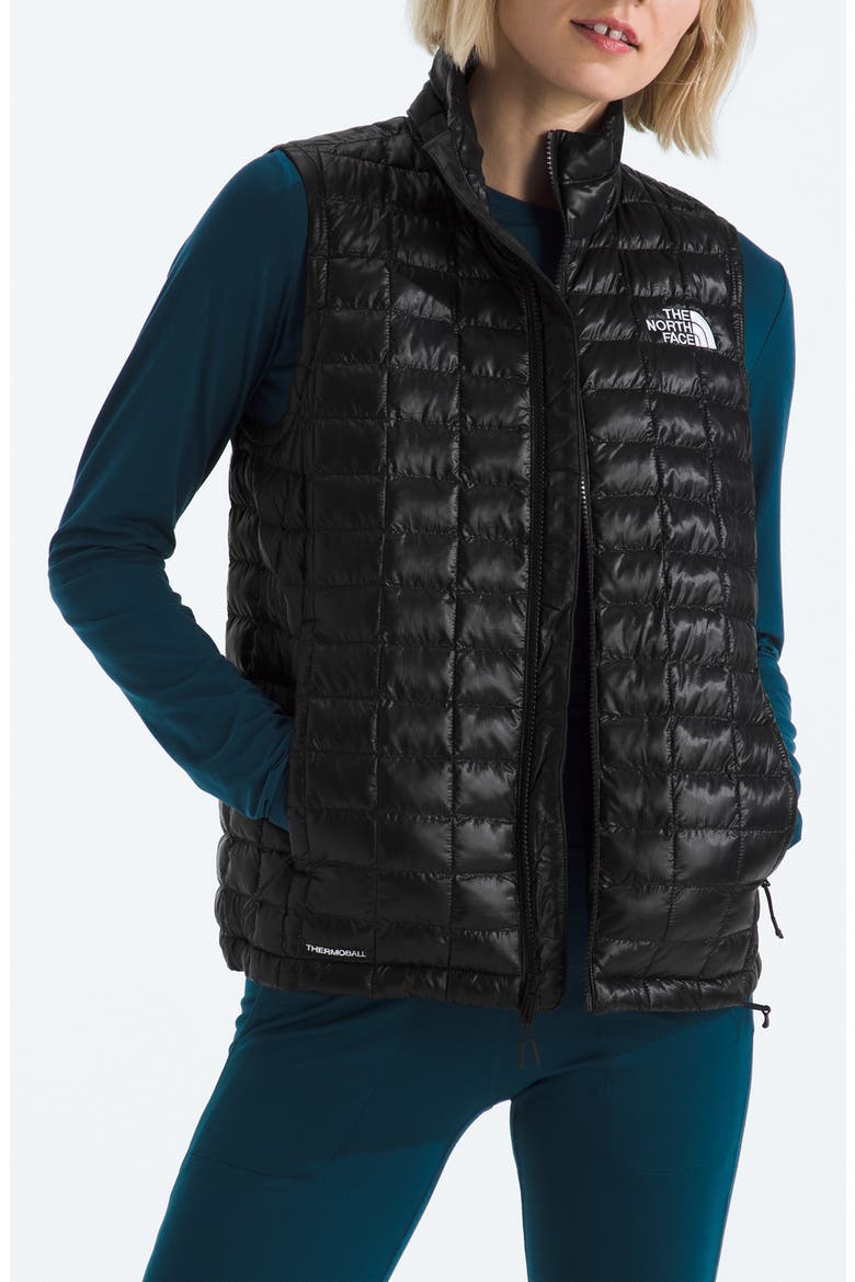 Thermoball Windproof Water Repellent Packable Quilted Vest, Main, color, TNF BLACK