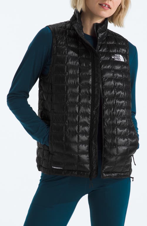 The North Face Thermoball Windproof Water Repellent Packable Quilted Vest In Black