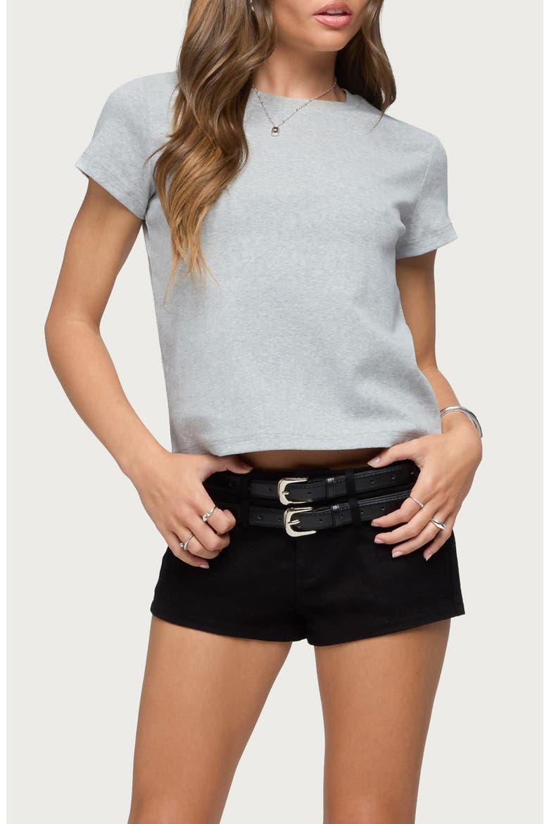Perfect Basic Stretch Cotton T-Shirt, Main, color, DARK-GRAY-MELANGE