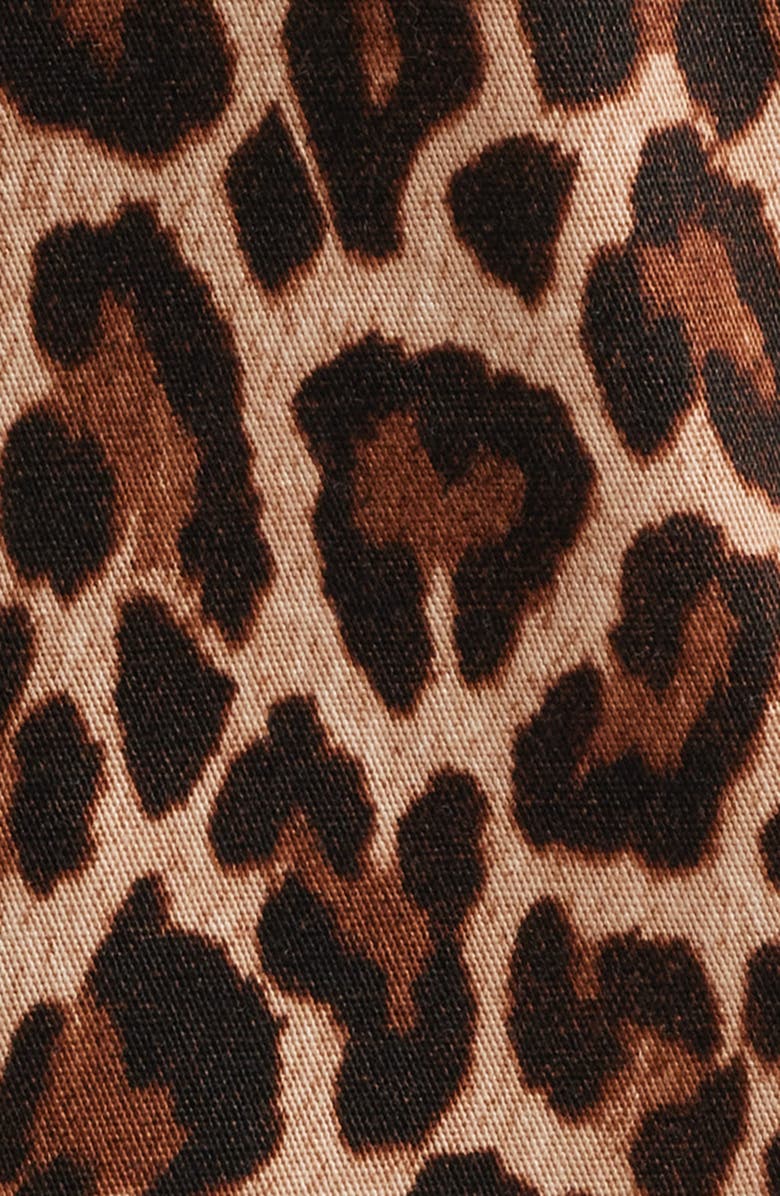 Anne Klein One-Button Stretch Cotton Blazer, Alternate, color, Anne Black/Brown Leopard Print