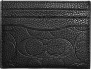 COACH Signature Embossed Leather Card Case