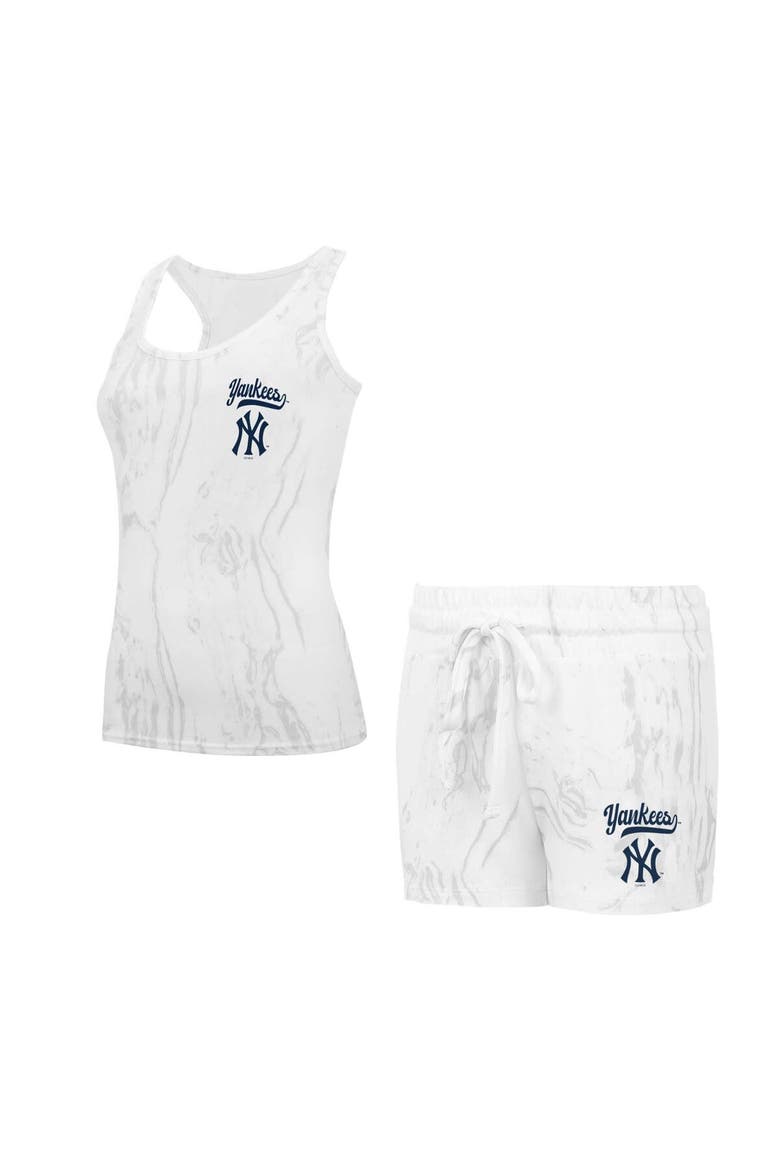 Women's Concepts Sport New York Yankees Quartz Tank Top & Shorts Set, Main, color, Cream