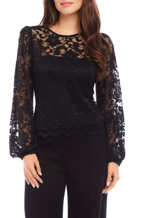 Balloon Sleeve Lace Top (Petite)