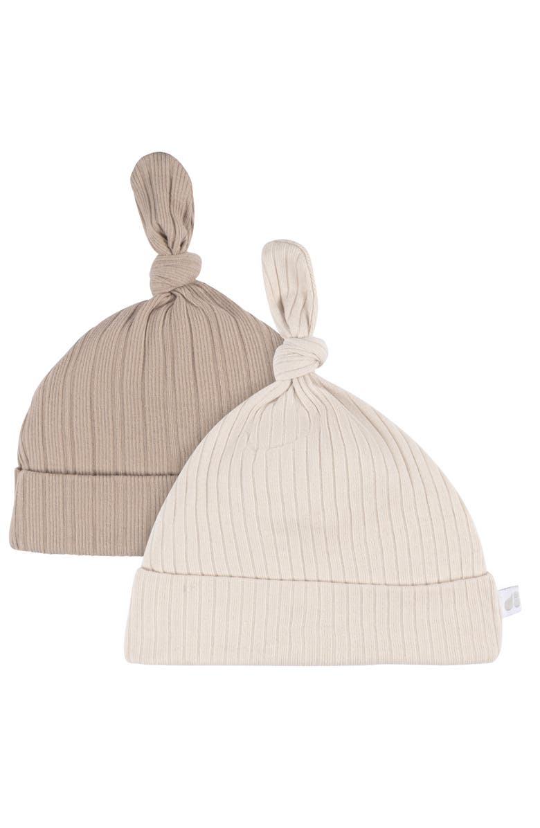 Just Born Caps and No Scratch Mittens Set, Alternate, color, Tan