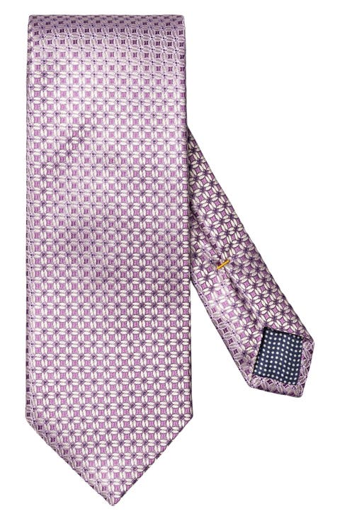 Floral Geometric Silk Tie