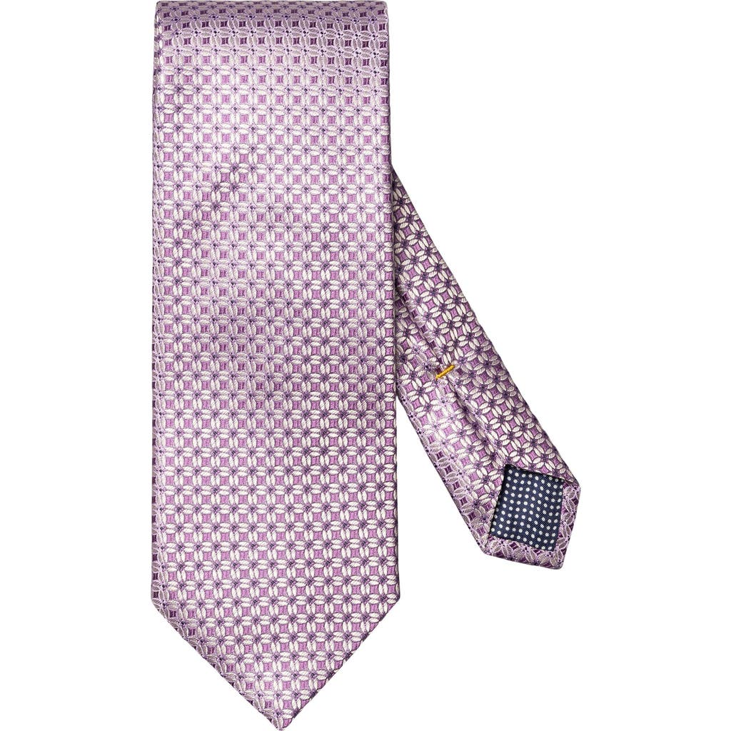Eton Floral Geometric Silk Tie In Neutral