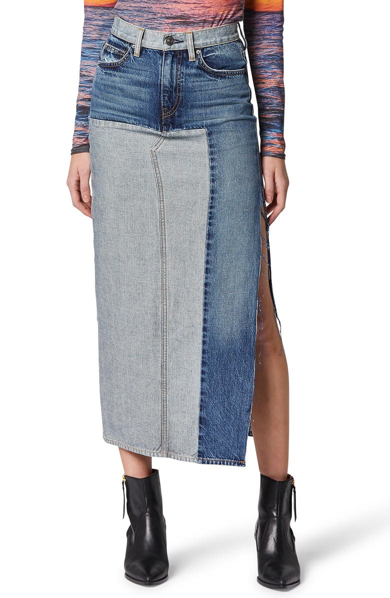 Hudson Jeans Paneled Denim Skirt, Main, color,