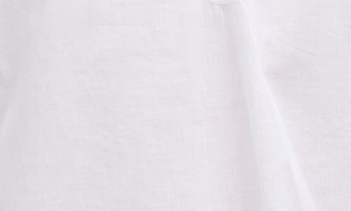 Ellen Tracy Voile Embroidered Cotton Popover Top In White