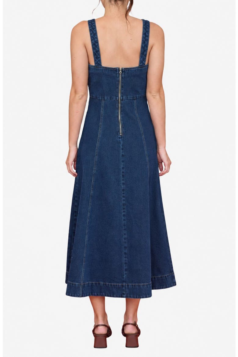 Sleeveless Denim Midi Dress, Alternate, color, DARK DENIM