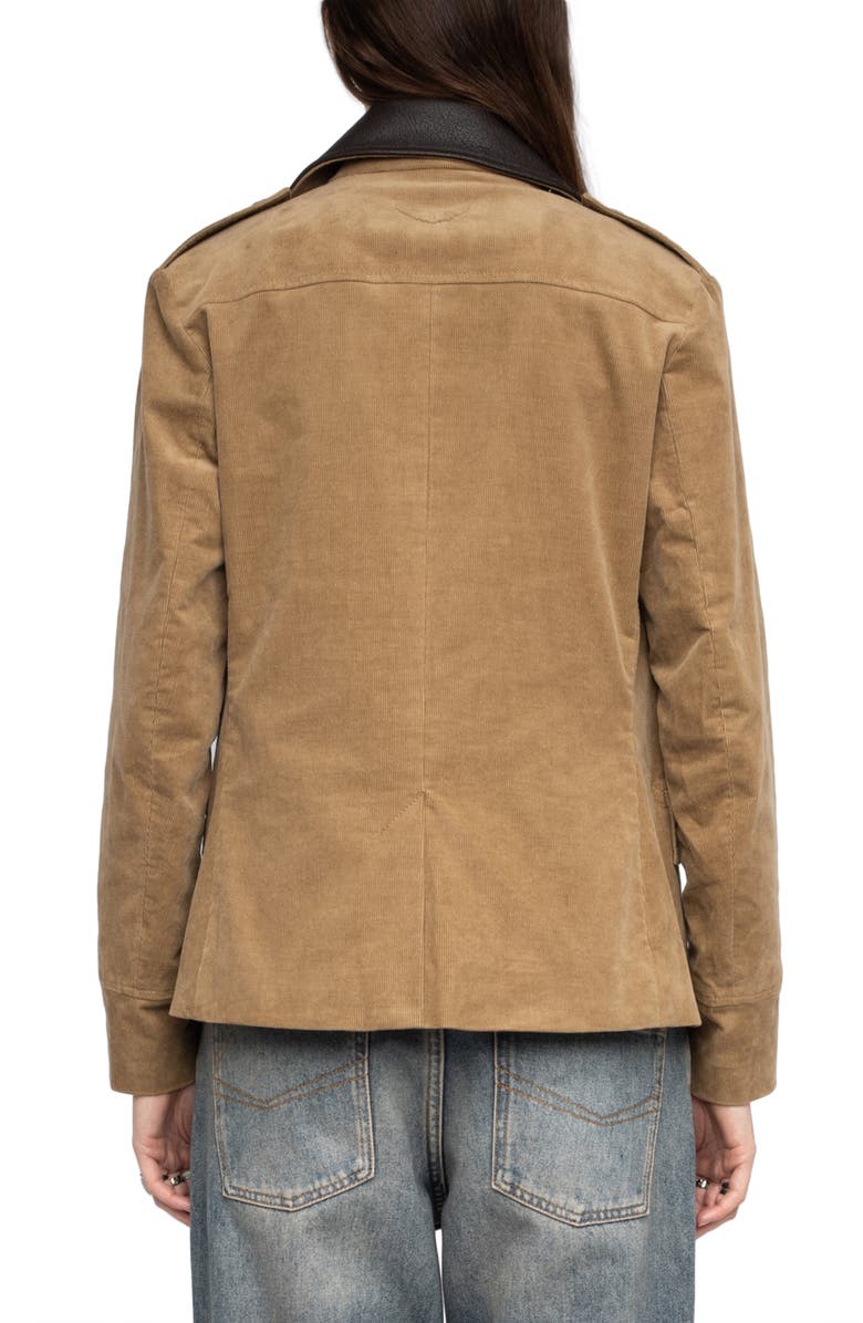 Zadig & Voltaire Veram Corduroy Jacket, Alternate, color, Cookie