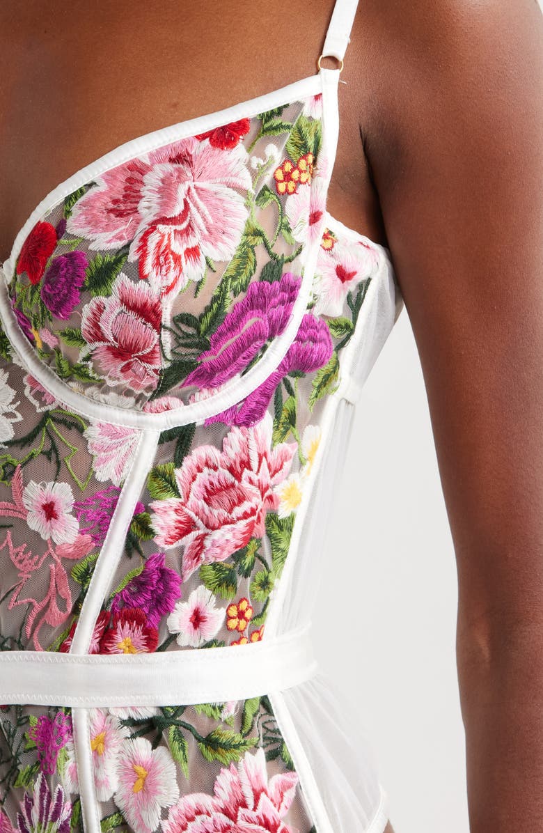 KILO BRAVA Embroidered Underwire Bodysuit, Alternate, color, Multicolor Floral