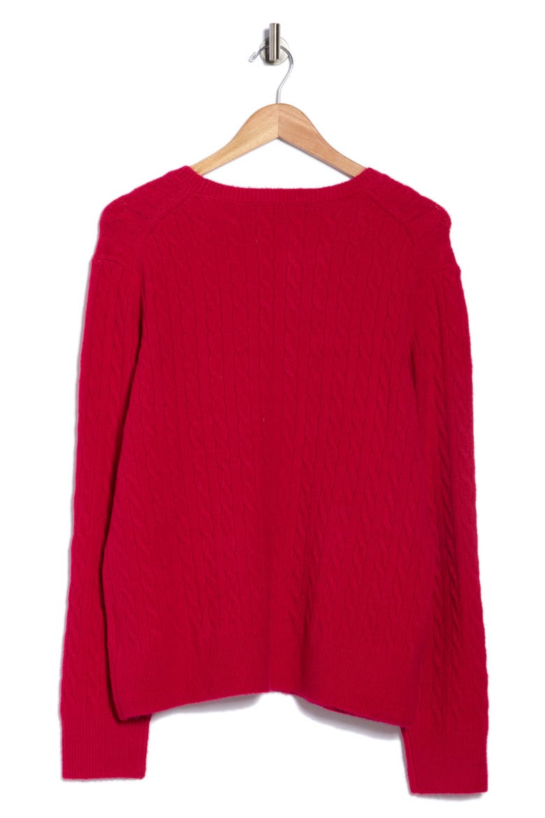 Cable Knit Pullover Sweater, Alternate, color, FUSCHIA